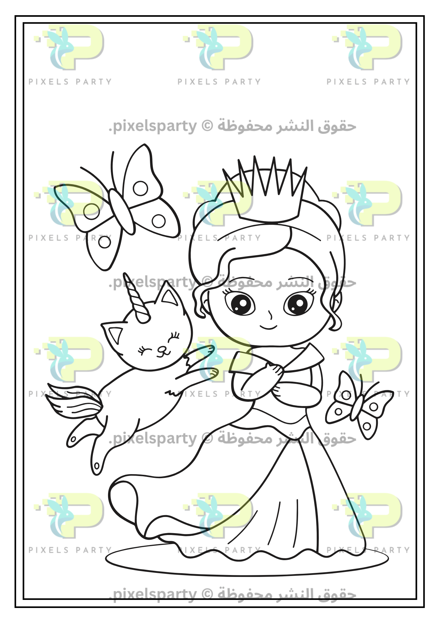 دفتر تلوين القصص الخيالية – للبنات من عمر ٤ إلى ٦ سنوات👸🦄✨📖