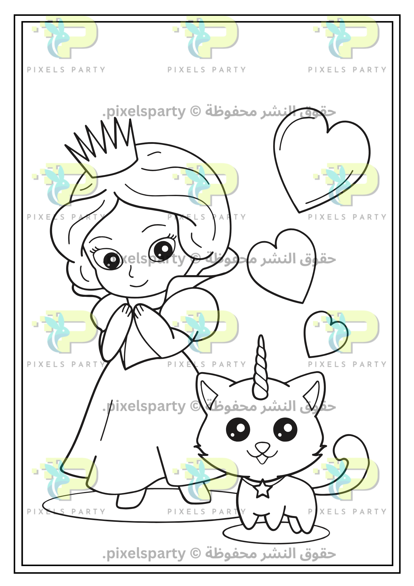 دفتر تلوين القصص الخيالية – للبنات من عمر ٤ إلى ٦ سنوات👸🦄✨📖