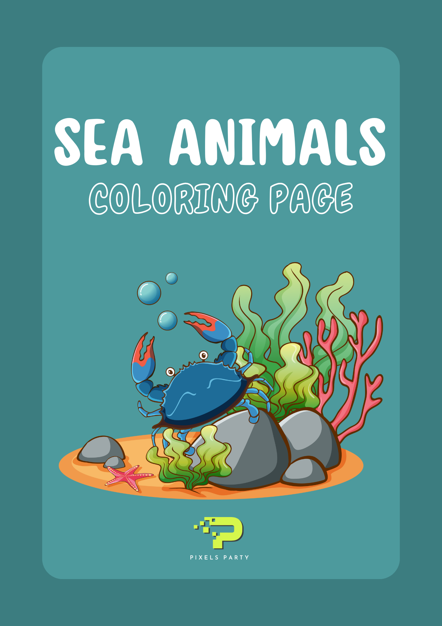 دفتر تلوين حيوانات البحر – لعمر ٣ إلى ٦ سنوات🌊🐠🖍️