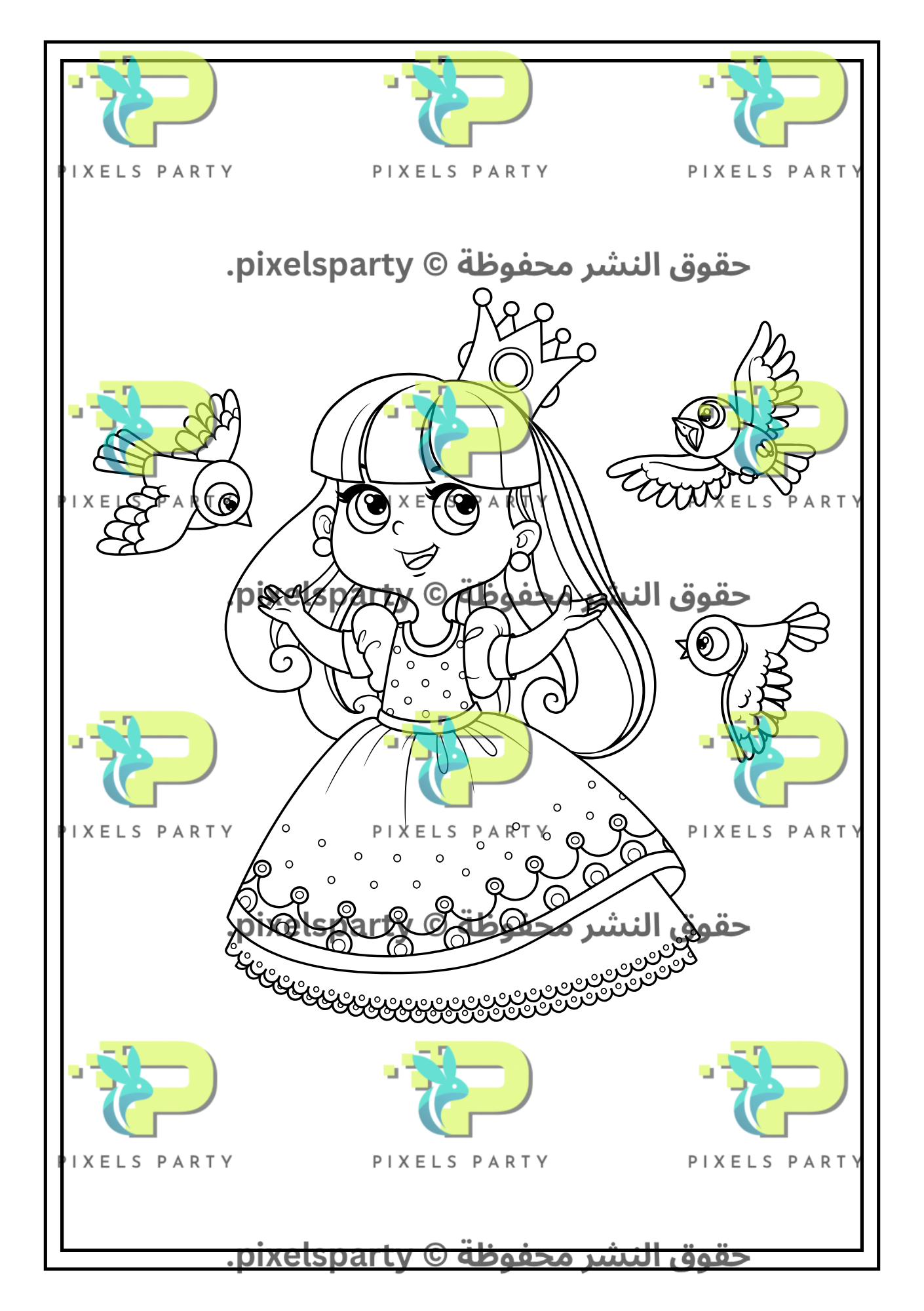 دفتر تلوين الأميرات الصغيرات- لعمر 3–6