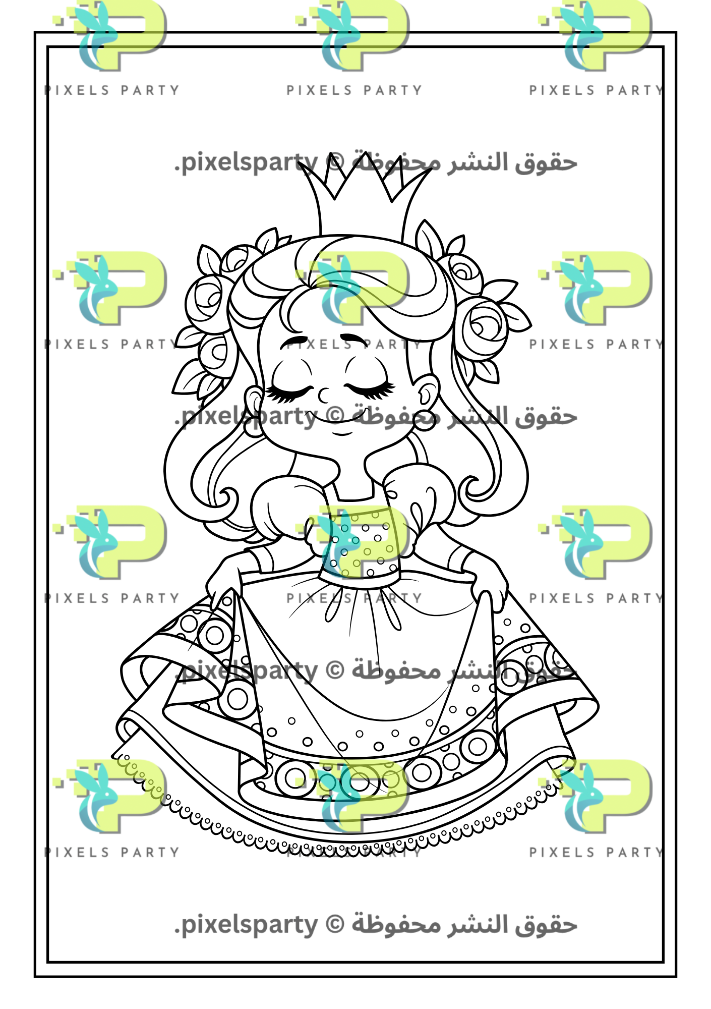 دفتر تلوين الأميرات الصغيرات- لعمر 3–6