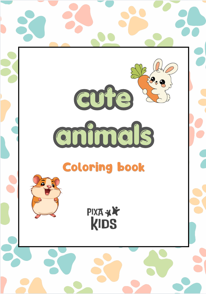 Cute animals coloring book