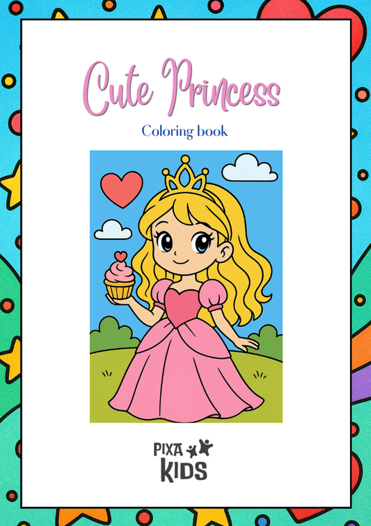Cute princess coloring book