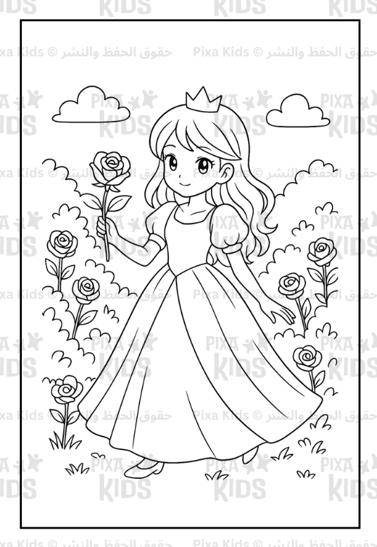 Cute princess coloring book