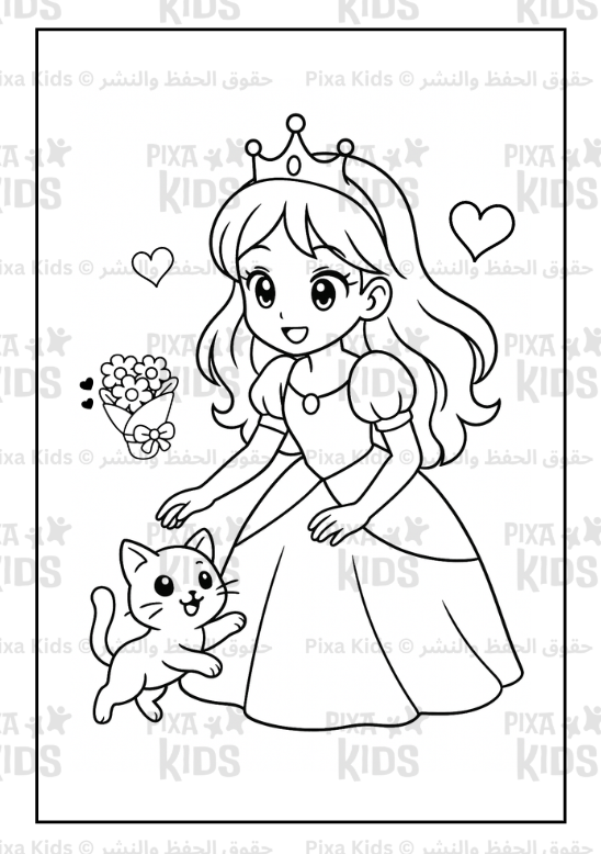 Cute princess coloring book