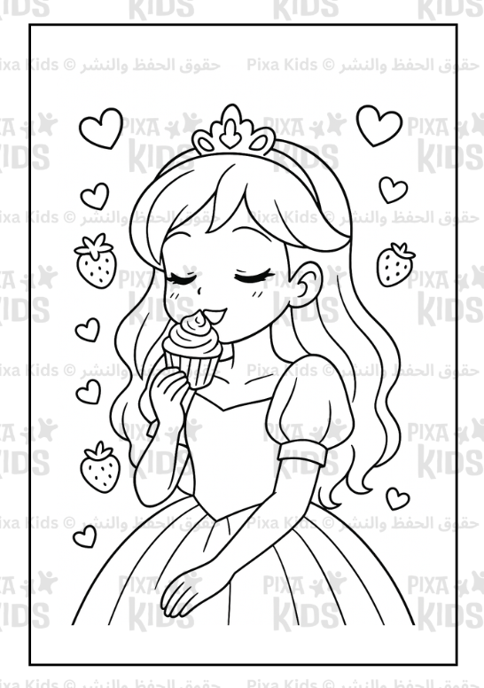 Cute princess coloring book