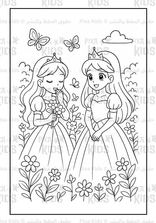 Cute princess coloring book