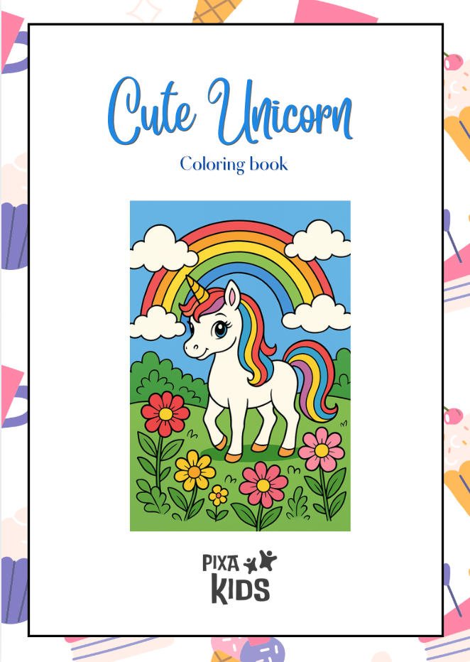 Cute Unicorn coloring book