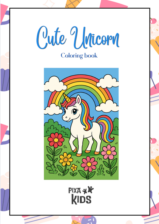 Cute Unicorn coloring book
