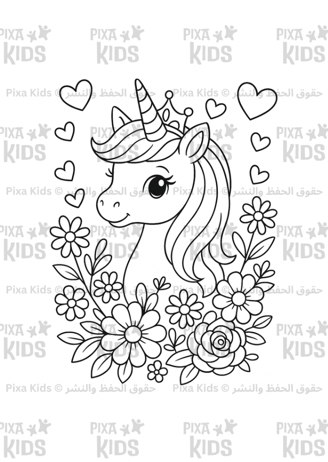Cute Unicorn coloring book