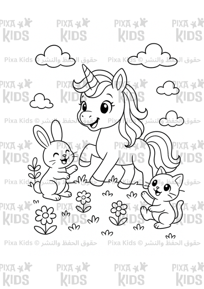 Cute Unicorn coloring book