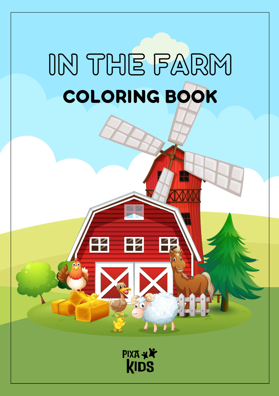 in the farm coloring book