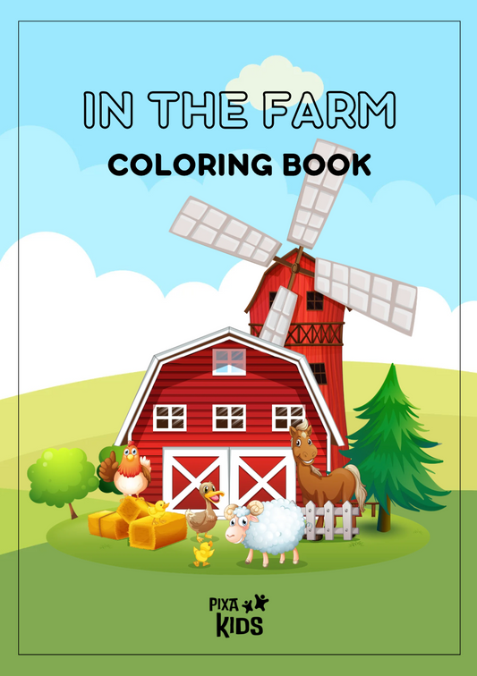 in the farm coloring book