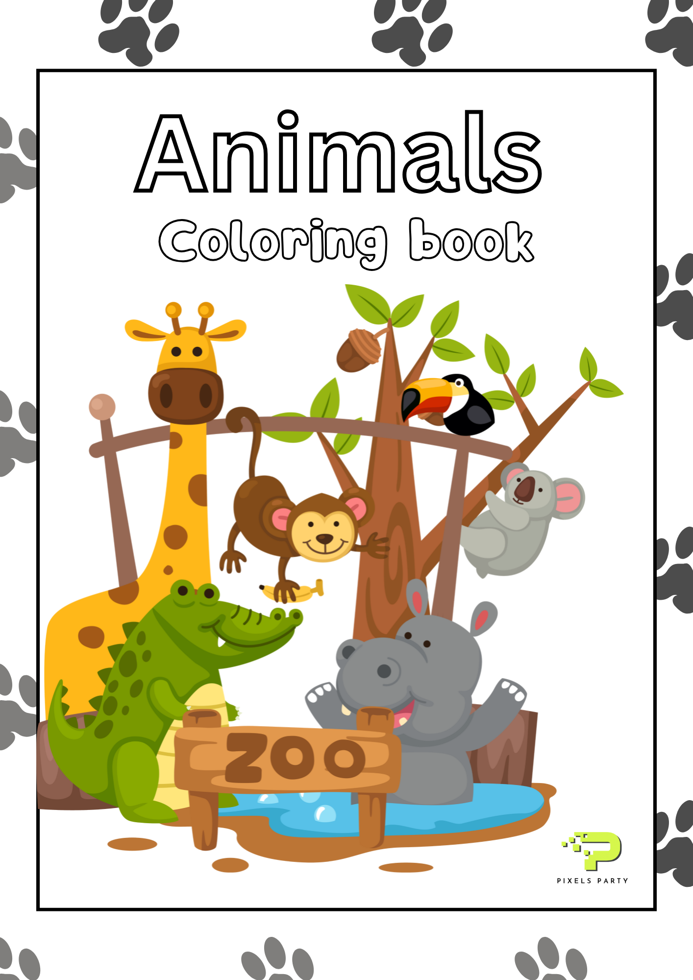 دفتر تلوين الحيوانات لعمر 3–6